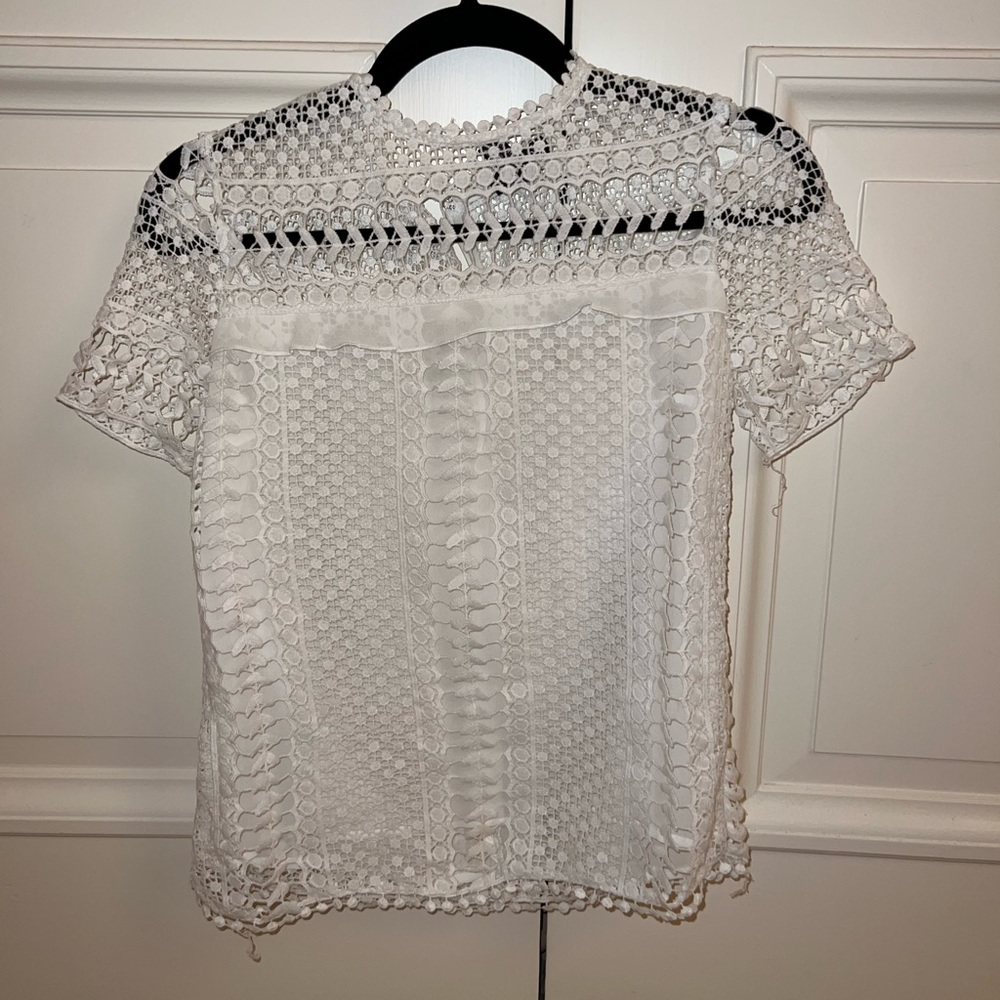 Aqua White Blouse